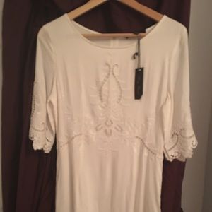 New Cream dress with embroidery